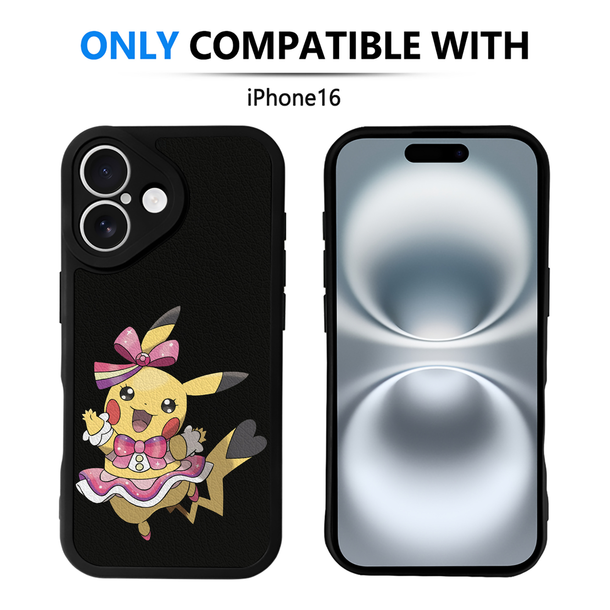（画像用） ポケットモンスター Pokémon 【iPhone 16シリーズ対応】シリコンスマホケース（レザー調） 材質：シリコン